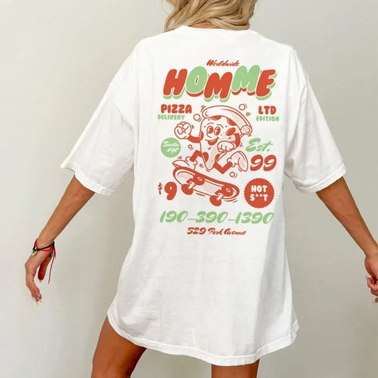 camiseta pizza homme